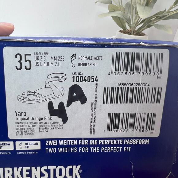 Birkenstock Yara Sandal Tropical Orange Pink Regular 1004054 Women 4 EU/35 NWB - Picture 10 of 10